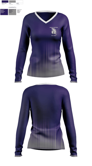 Women's Long Sleeve Vneck Shirt, Southeast of Saline Trojans, Cross Country, Teamtime, Team time, sublimation, custom sports apparel, team uniforms, spirit wear, spiritwear, sports uniforms, custom shirts, team store, custom team store, fundraiser sports, apparel fundraiser