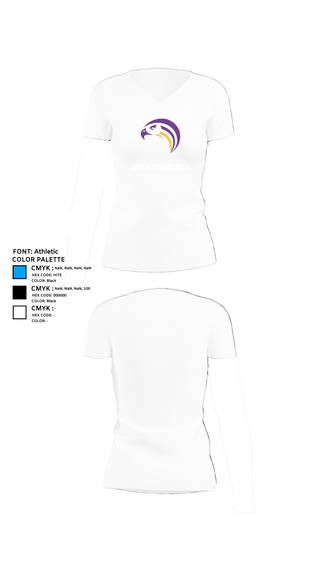 Womens Short Sleeve Vneck Shirt, Aiken High School, Spirit Store, Teamtime, Team time, sublimation, custom sports apparel, team uniforms, spirit wear, spiritwear, sports uniforms, custom shirts, team store, custom team store, fundraiser sports, apparel fundraiser