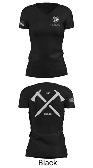 Women's Short Sleeve Vneck Shirt, C Co 92nd CA, Army, Teamtime, Team time, sublimation, custom sports apparel, team uniforms, spirit wear, spiritwear, sports uniforms, custom shirts, team store, custom team store, fundraiser sports, apparel fundraiser