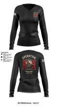 305th En Co 82429511 Women's Long Sleeve V-neck Shirt - 4