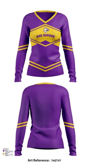 Womens Long Sleeve Vneck Shirt, Oak Harbor High School Cheer, Cheer, Teamtime, Team time, sublimation, custom sports apparel, team uniforms, spirit wear, spiritwear, sports uniforms, custom shirts, team store, custom team store, fundraiser sports, apparel fundraiser