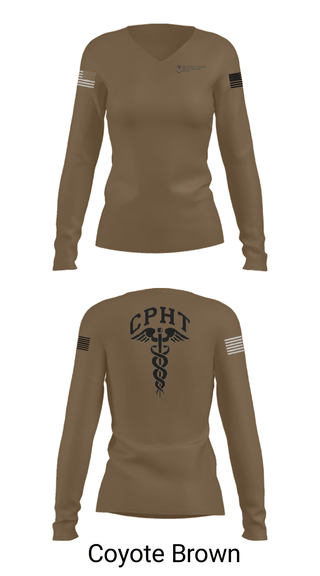 Women's Long Sleeve Vneck Shirt, ATAMMC Pharmacy, Army, Teamtime, Team time, sublimation, custom sports apparel, team uniforms, spirit wear, spiritwear, sports uniforms, custom shirts, team store, custom team store, fundraiser sports, apparel fundraiser