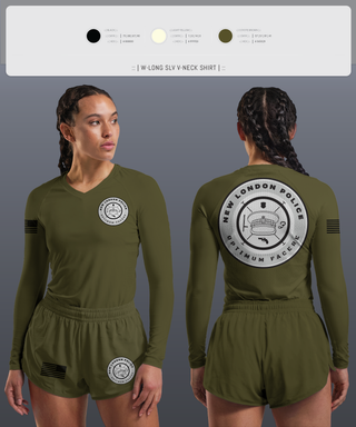 Womens Long Sleeve Vneck Shirt, NLPD, Police, Teamtime, Team time, sublimation, custom sports apparel, team uniforms, spirit wear, spiritwear, sports uniforms, custom shirts, team store, custom team store, fundraiser sports, apparel fundraiser