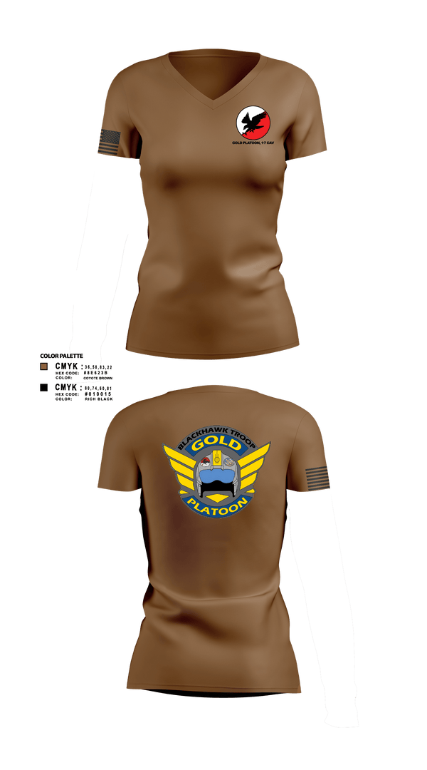 Womens Short Sleeve Vneck Shirt, 1/7 CAV, Army, Teamtime, Team time, sublimation, custom sports apparel, team uniforms, spirit wear, spiritwear, sports uniforms, custom shirts, team store, custom team store, fundraiser sports, apparel fundraiser
