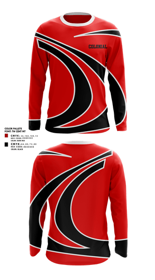 Long Sleeve Performance Shirt, Colonial, Men's Lacrosse, Teamtime, Team time, sublimation, custom sports apparel, team uniforms, spirit wear, spiritwear, sports uniforms, custom shirts, team store, custom team store, fundraiser sports, apparel fundraiser