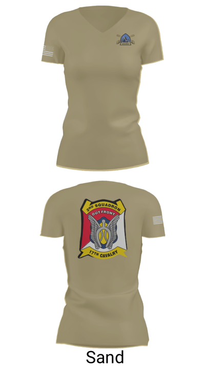 B Troop 2-17 Cav REGT 36740014 Women's Short Sleeve V-neck Shirt - 88