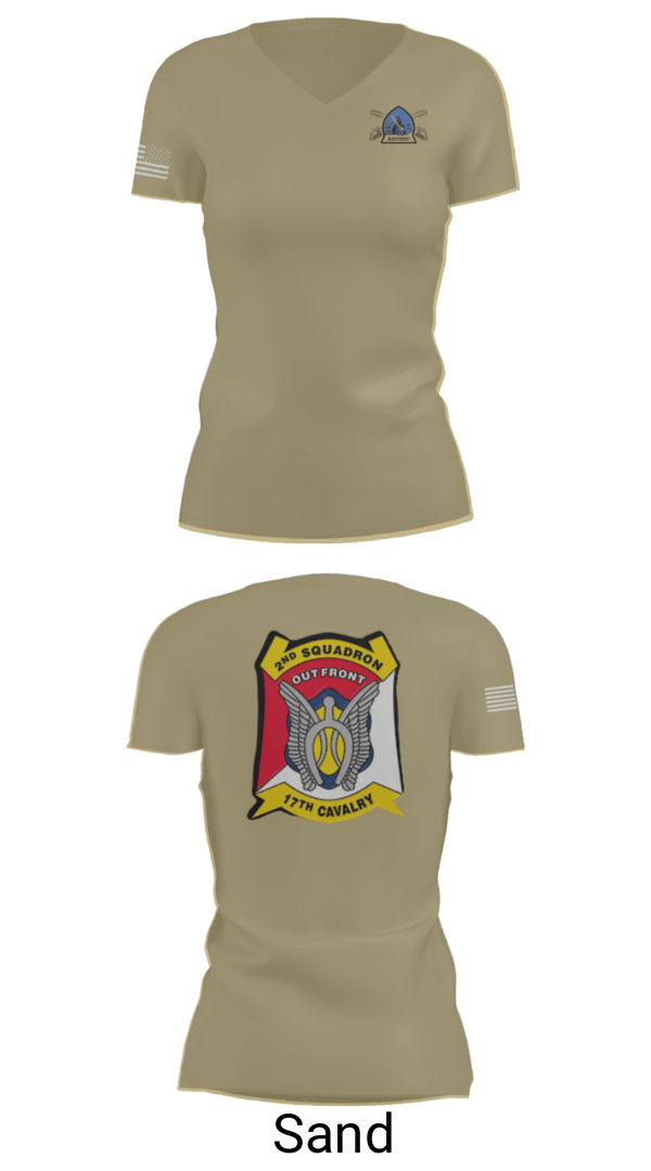 Womens Short Sleeve Vneck Shirt, B Troop 2-17 Cav REGT, , Teamtime, Team time, sublimation, custom sports apparel, team uniforms, spirit wear, spiritwear, sports uniforms, custom shirts, team store, custom team store, fundraiser sports, apparel fundraiser