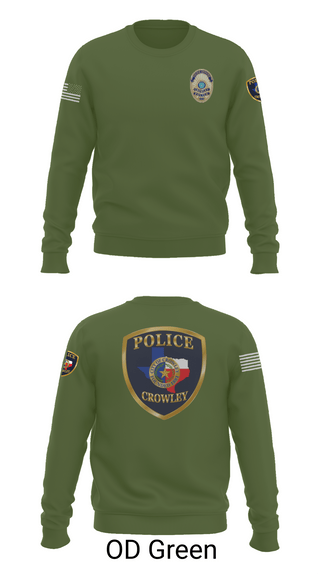 Crew Neck Sweatshirt, Crowley Police Department, , Teamtime, Team time, sublimation, custom sports apparel, team uniforms, spirit wear, spiritwear, sports uniforms, custom shirts, team store, custom team store, fundraiser sports, apparel fundraiser