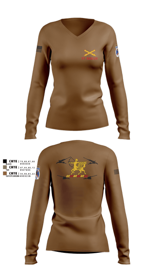 Womens Long Sleeve Vneck Shirt, 3-6 FA, Army, Teamtime, Team time, sublimation, custom sports apparel, team uniforms, spirit wear, spiritwear, sports uniforms, custom shirts, team store, custom team store, fundraiser sports, apparel fundraiser