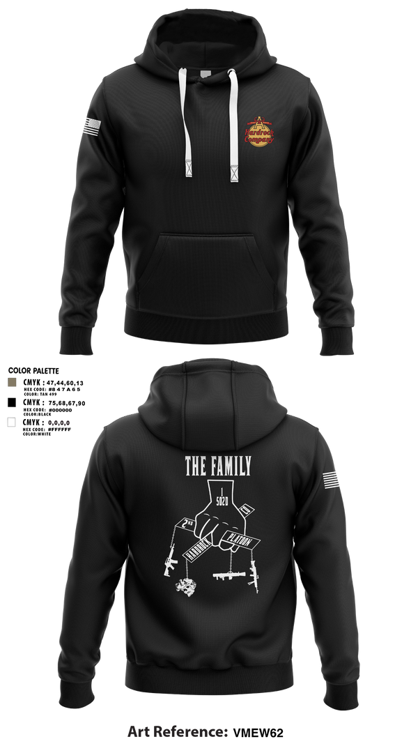 Hoodie, 2nd PLT A CO-The Family, Army, Teamtime, Team time, sublimation, custom sports apparel, team uniforms, spirit wear, spiritwear, sports uniforms, custom shirts, team store, custom team store, fundraiser sports, apparel fundraiser