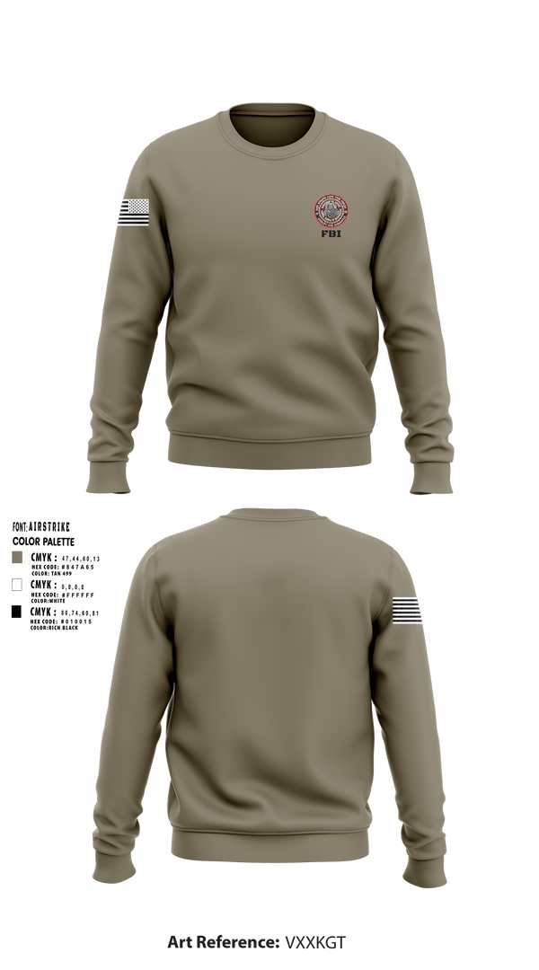 Crew Neck Sweatshirt, FBI, Police, Teamtime, Team time, sublimation, custom sports apparel, team uniforms, spirit wear, spiritwear, sports uniforms, custom shirts, team store, custom team store, fundraiser sports, apparel fundraiser