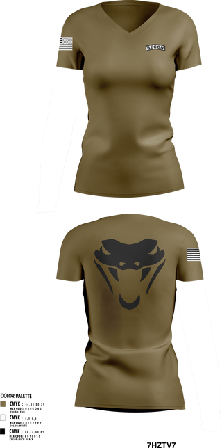 Womens Short Sleeve Vneck Shirt, RookVIPERS, Army, Teamtime, Team time, sublimation, custom sports apparel, team uniforms, spirit wear, spiritwear, sports uniforms, custom shirts, team store, custom team store, fundraiser sports, apparel fundraiser