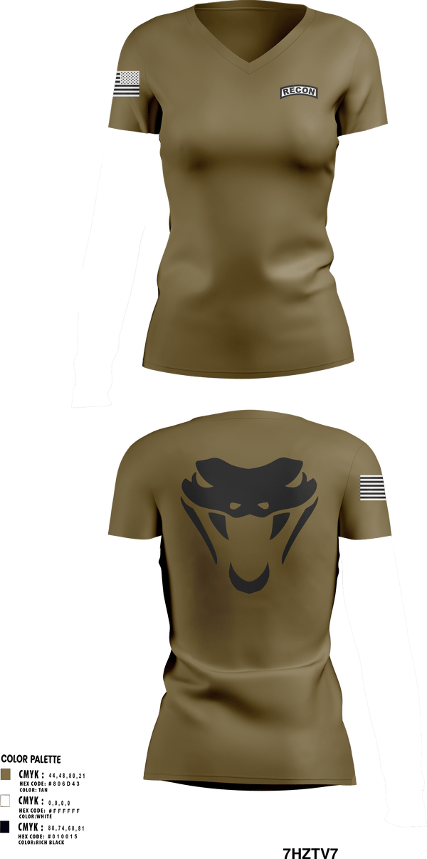 Womens Short Sleeve Vneck Shirt, RookVIPERS, Army, Teamtime, Team time, sublimation, custom sports apparel, team uniforms, spirit wear, spiritwear, sports uniforms, custom shirts, team store, custom team store, fundraiser sports, apparel fundraiser