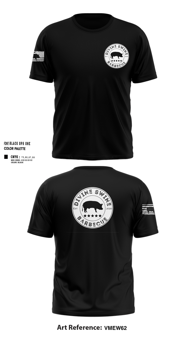 Divine Swine Barbecue 45499343 Short Sleeve Performance Shirt - 27