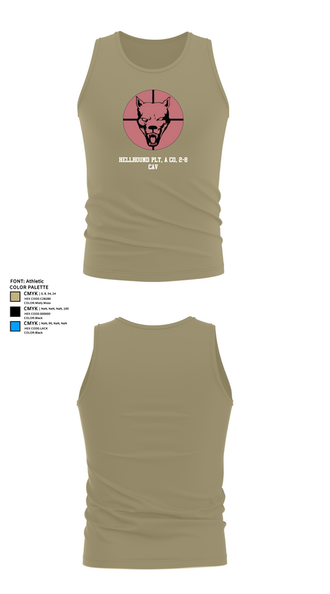 Tank Top, Hellhound PLT, A CO, 2-8 CAV, , Teamtime, Team time, sublimation, custom sports apparel, team uniforms, spirit wear, spiritwear, sports uniforms, custom shirts, team store, custom team store, fundraiser sports, apparel fundraiser