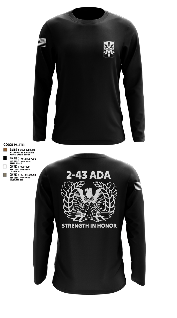 Long Sleeve Performance Polo, 2/43 ADA, Army, Teamtime, Team time, sublimation, custom sports apparel, team uniforms, spirit wear, spiritwear, sports uniforms, custom shirts, team store, custom team store, fundraiser sports, apparel fundraiser