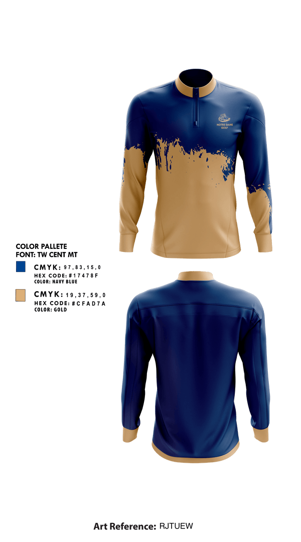 Quarter Zip Jacket, Notre Dame Catholic High School Golf, Golf, Teamtime, Team time, sublimation, custom sports apparel, team uniforms, spirit wear, spiritwear, sports uniforms, custom shirts, team store, custom team store, fundraiser sports, apparel fundraiser
