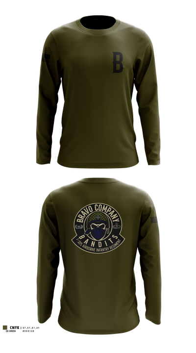 Bravo Company, 1-325 AIR, 2BCT, 82ND ABN DIV Long Sleeve Performance Shirt 5