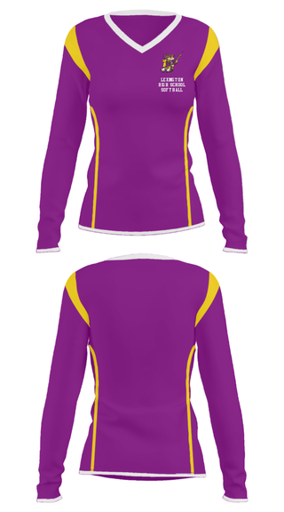 Women's Long Sleeve Vneck Shirt, Lexington High School Softball, Softball, Teamtime, Team time, sublimation, custom sports apparel, team uniforms, spirit wear, spiritwear, sports uniforms, custom shirts, team store, custom team store, fundraiser sports, apparel fundraiser