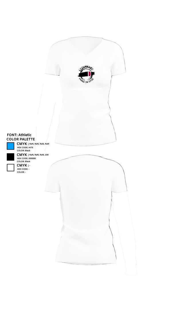 Womens Short Sleeve Vneck Shirt, Legionnaire Mobile Jiu-Jitsu, , Teamtime, Team time, sublimation, custom sports apparel, team uniforms, spirit wear, spiritwear, sports uniforms, custom shirts, team store, custom team store, fundraiser sports, apparel fundraiser