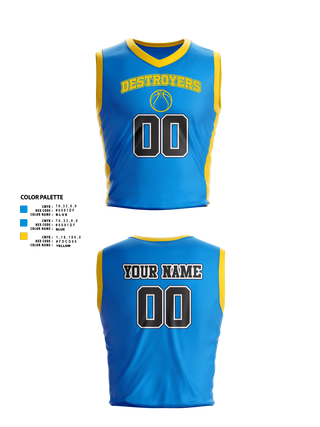 Mens Basketball Jersey, Destroyers, Men's Basketball, Teamtime, Team time, sublimation, custom sports apparel, team uniforms, spirit wear, spiritwear, sports uniforms, custom shirts, team store, custom team store, fundraiser sports, apparel fundraiser