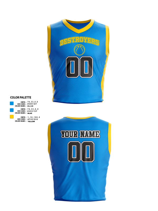 Mens Basketball Jersey, Destroyers, Men's Basketball, Teamtime, Team time, sublimation, custom sports apparel, team uniforms, spirit wear, spiritwear, sports uniforms, custom shirts, team store, custom team store, fundraiser sports, apparel fundraiser