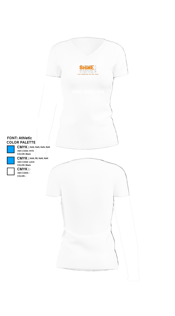 Womens Short Sleeve Vneck Shirt, Shine garage 4wd, , Teamtime, Team time, sublimation, custom sports apparel, team uniforms, spirit wear, spiritwear, sports uniforms, custom shirts, team store, custom team store, fundraiser sports, apparel fundraiser