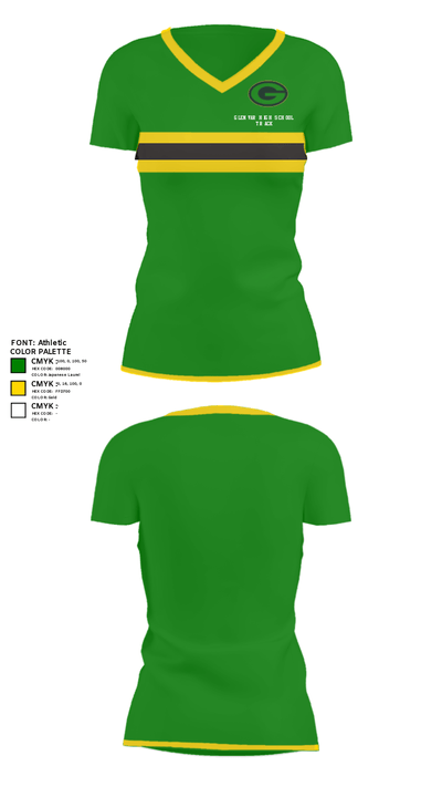 Glenvar High School Track 95759038 Women's Short Sleeve V-neck Shirt - 29