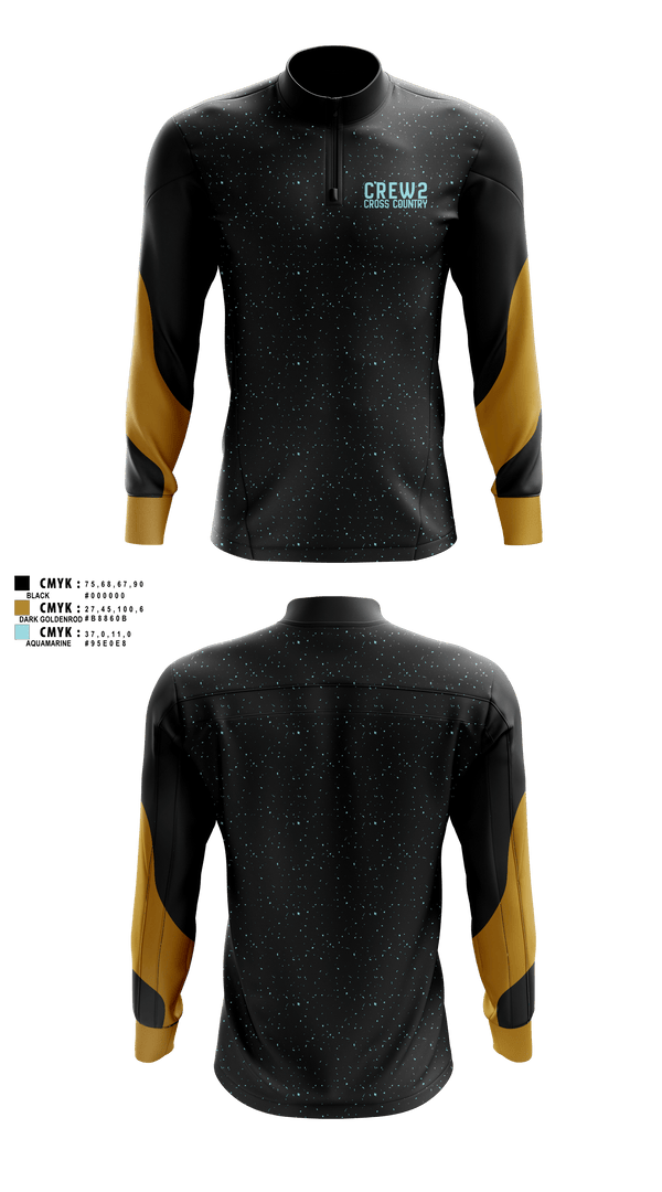 Quarter Zip Jacket, CREW2, Cross Country, Teamtime, Team time, sublimation, custom sports apparel, team uniforms, spirit wear, spiritwear, sports uniforms, custom shirts, team store, custom team store, fundraiser sports, apparel fundraiser