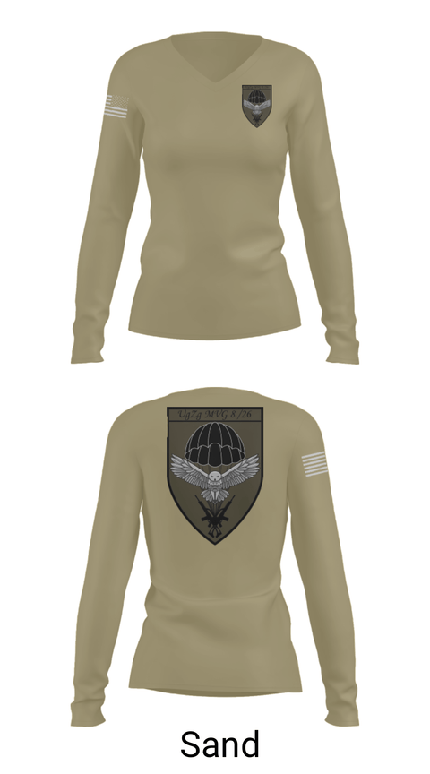 Womens Long Sleeve Vneck Shirt, 8.FschJgRgt 26, Army, Teamtime, Team time, sublimation, custom sports apparel, team uniforms, spirit wear, spiritwear, sports uniforms, custom shirts, team store, custom team store, fundraiser sports, apparel fundraiser