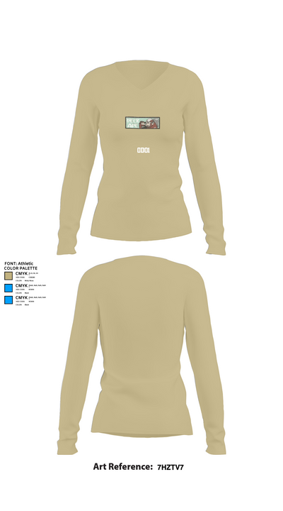 OD01 70309443 Women's Long Sleeve V-neck Shirt - 78