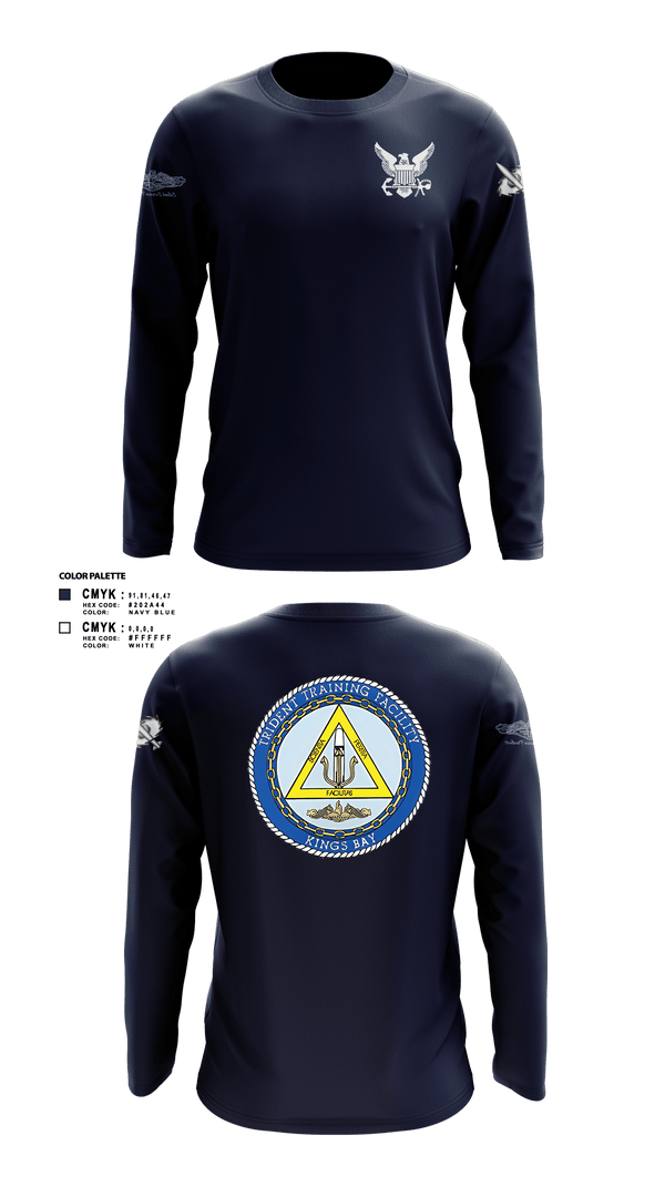 Long Sleeve Performance Shirt, TRIDENT TRAINING FACILITY, Navy, Teamtime, Team time, sublimation, custom sports apparel, team uniforms, spirit wear, spiritwear, sports uniforms, custom shirts, team store, custom team store, fundraiser sports, apparel fundraiser