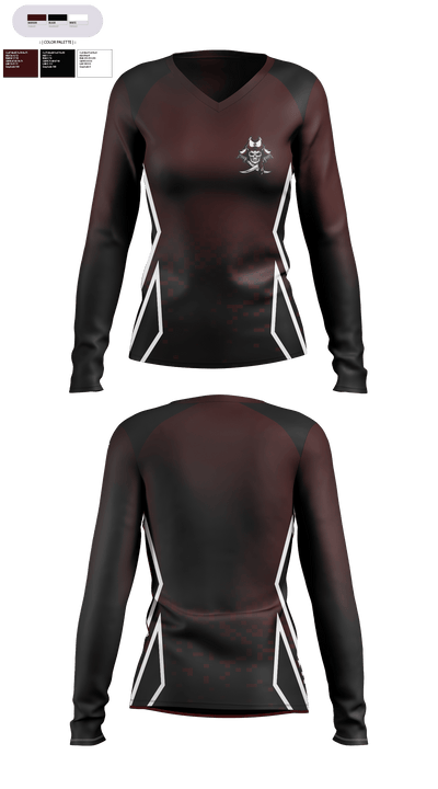 Sinton Youth Sports 69647370 Women's Long Sleeve V-neck Shirt - 4