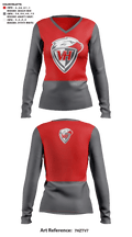 Van Horn High School Cheer 17868436 Women's Long Sleeve V-neck Shirt - 41