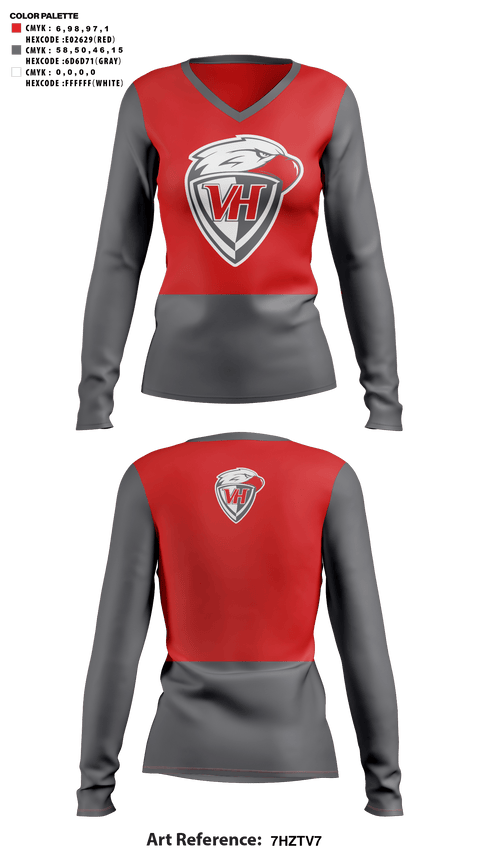Womens Long Sleeve Vneck Shirt, Van Horn High School Cheer, Cheer, Teamtime, Team time, sublimation, custom sports apparel, team uniforms, spirit wear, spiritwear, sports uniforms, custom shirts, team store, custom team store, fundraiser sports, apparel fundraiser