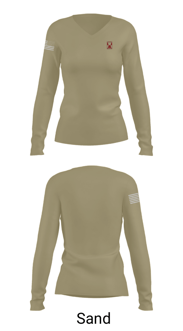 Womens Long Sleeve Vneck Shirt, 647 RSG, Army, Teamtime, Team time, sublimation, custom sports apparel, team uniforms, spirit wear, spiritwear, sports uniforms, custom shirts, team store, custom team store, fundraiser sports, apparel fundraiser