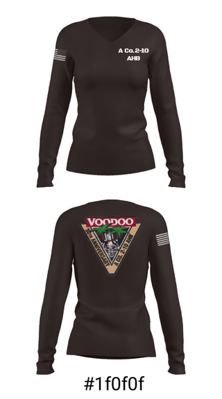 Women's Long Sleeve Vneck Shirt, A Co.2-10 AHB, , Teamtime, Team time, sublimation, custom sports apparel, team uniforms, spirit wear, spiritwear, sports uniforms, custom shirts, team store, custom team store, fundraiser sports, apparel fundraiser