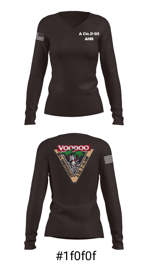 Women's Long Sleeve Vneck Shirt, A Co.2-10 AHB, , Teamtime, Team time, sublimation, custom sports apparel, team uniforms, spirit wear, spiritwear, sports uniforms, custom shirts, team store, custom team store, fundraiser sports, apparel fundraiser