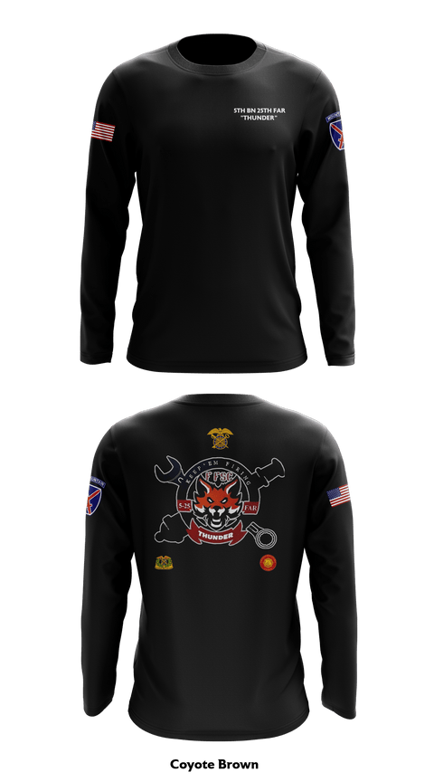 Long Sleeve Performance Shirt, F-FSC 5TH BN 25TH FAR, Army, Teamtime, Team time, sublimation, custom sports apparel, team uniforms, spirit wear, spiritwear, sports uniforms, custom shirts, team store, custom team store, fundraiser sports, apparel fundraiser