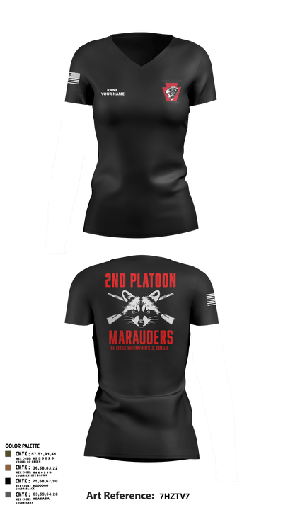 Charger Co. / 2-112th Infantry Battalion 37738588 Women's Short Sleeve V-neck Shirt - 52