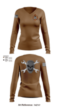 758th SMC 429395 Women's Long Sleeve V-neck Shirt - 2
