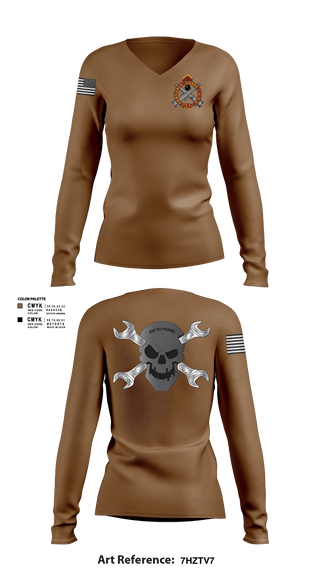 Women's Long Sleeve Vneck Shirt, 758th SMC, Army, Teamtime, Team time, sublimation, custom sports apparel, team uniforms, spirit wear, spiritwear, sports uniforms, custom shirts, team store, custom team store, fundraiser sports, apparel fundraiser