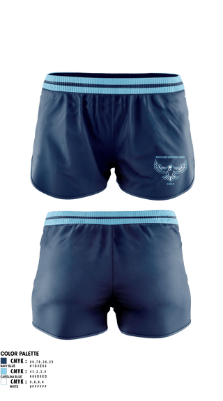 Womens Shorts, North Cobb Christian School Cheer, Cheer, Teamtime, Team time, sublimation, custom sports apparel, team uniforms, spirit wear, spiritwear, sports uniforms, custom shirts, team store, custom team store, fundraiser sports, apparel fundraiser