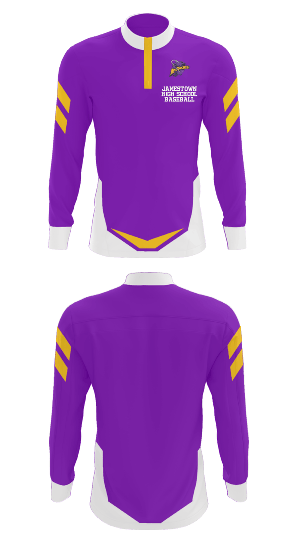 Quarter Zip Jacket, Jamestown High School Baseball, Baseball, Teamtime, Team time, sublimation, custom sports apparel, team uniforms, spirit wear, spiritwear, sports uniforms, custom shirts, team store, custom team store, fundraiser sports, apparel fundraiser