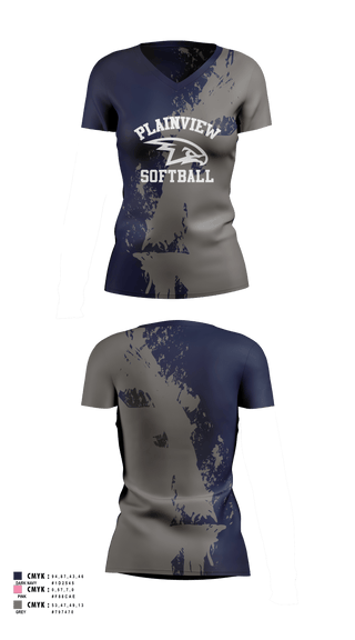 Womens Short Sleeve Vneck Shirt, Plainview Softball, Softball, Teamtime, Team time, sublimation, custom sports apparel, team uniforms, spirit wear, spiritwear, sports uniforms, custom shirts, team store, custom team store, fundraiser sports, apparel fundraiser