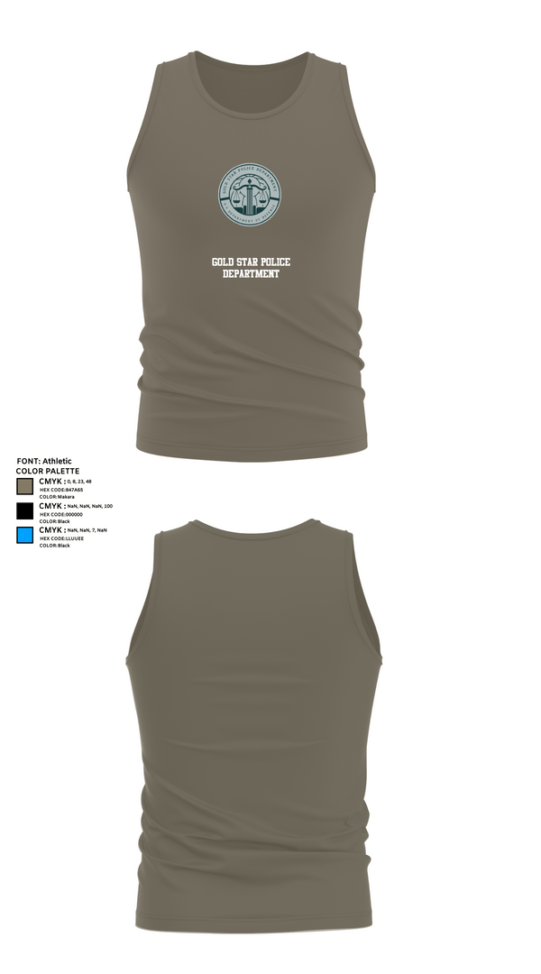Tank Top, GOLD STAR POLICE DEPARTMENT, , Teamtime, Team time, sublimation, custom sports apparel, team uniforms, spirit wear, spiritwear, sports uniforms, custom shirts, team store, custom team store, fundraiser sports, apparel fundraiser