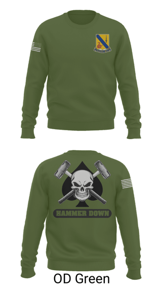 Crew Neck Sweatshirt, 2-14 CAV ACE HIGH, Army, Teamtime, Team time, sublimation, custom sports apparel, team uniforms, spirit wear, spiritwear, sports uniforms, custom shirts, team store, custom team store, fundraiser sports, apparel fundraiser