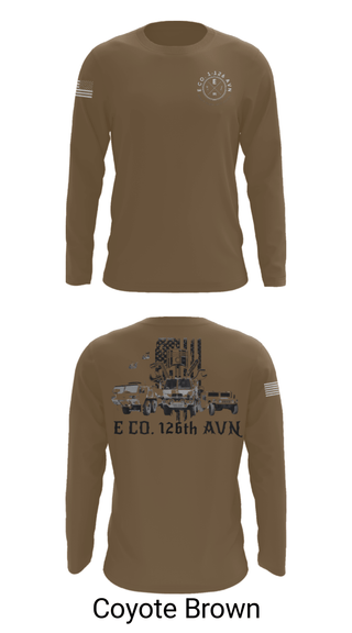 Long Sleeve Performance Shirt, B Co. 1-126AVN, Army, Teamtime, Team time, sublimation, custom sports apparel, team uniforms, spirit wear, spiritwear, sports uniforms, custom shirts, team store, custom team store, fundraiser sports, apparel fundraiser