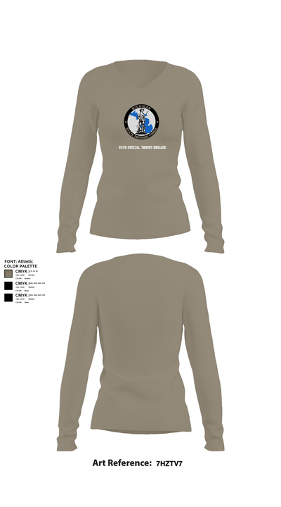 24th Special Troops Brigade 40450029 Women's Long Sleeve V-neck Shirt - 59