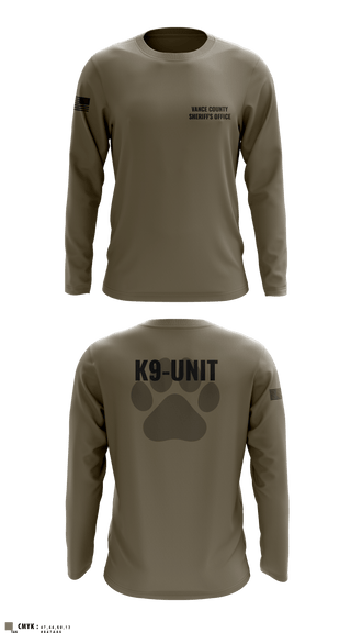 Long Sleeve Performance Shirt, Vance County Sheriff's Office  K9 Unit, Police, Teamtime, Team time, sublimation, custom sports apparel, team uniforms, spirit wear, spiritwear, sports uniforms, custom shirts, team store, custom team store, fundraiser sports, apparel fundraiser